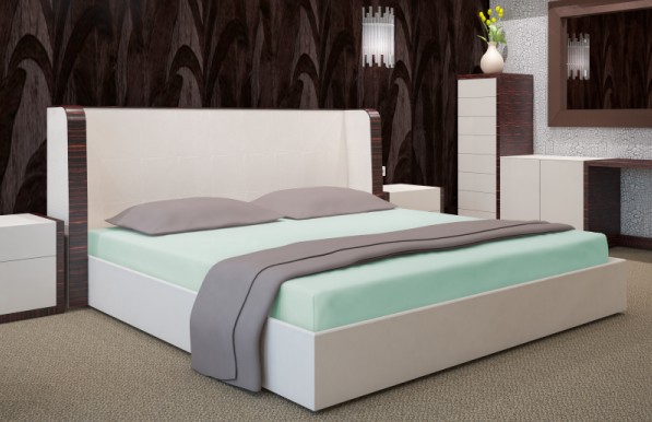 Zelené bavlněné prostěradla na postele Šířka: 200 cm | Délka: 220 cm
