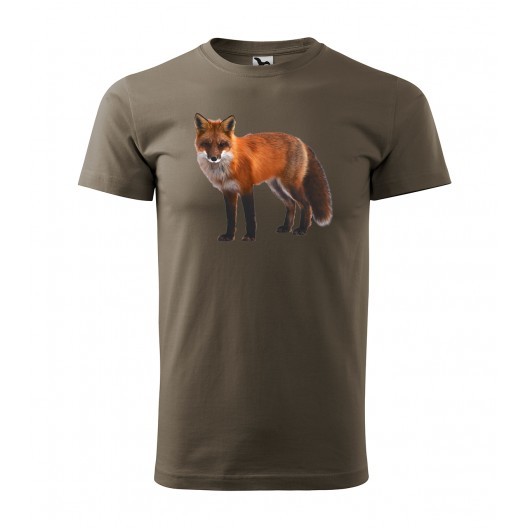 Lovecké pánské bavlněné tričko s originálním potiskem lišky Army S