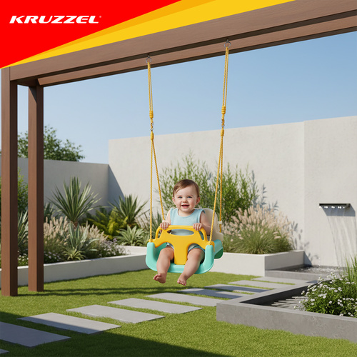 Creștere leagăn pentru copii 3in1 pe frânghii - pentru interior și în grădină Roz