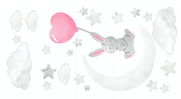 Autocolant drăguț pentru fete Bunny In Love 100 x 200 cm