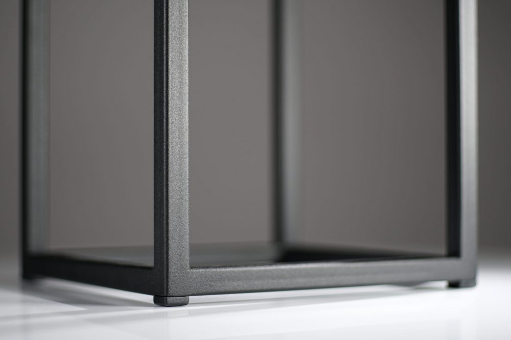 Ghiveci metalic lat gri pe picioare înalte LOFT FIORINO 42X22X80 cm
