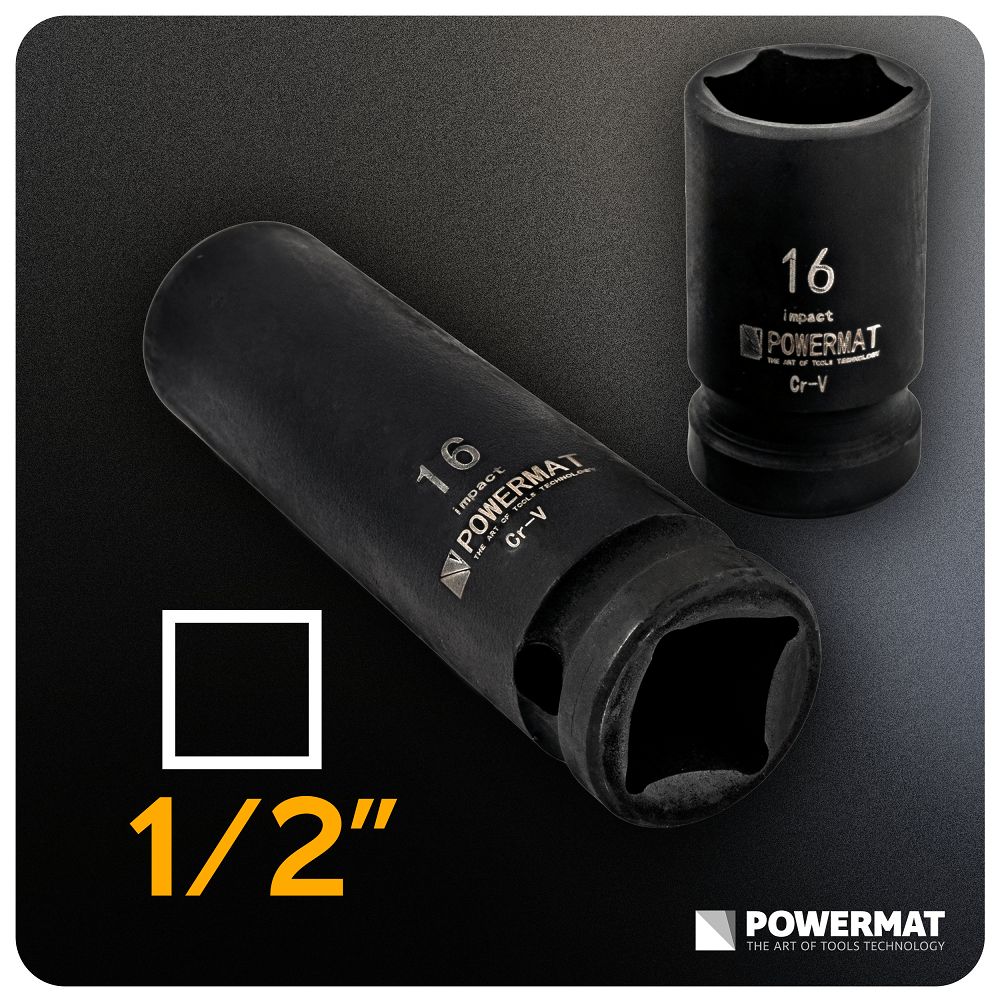 Sada nástrčných rázových hlavíc HEX 1/2" - 20 ks