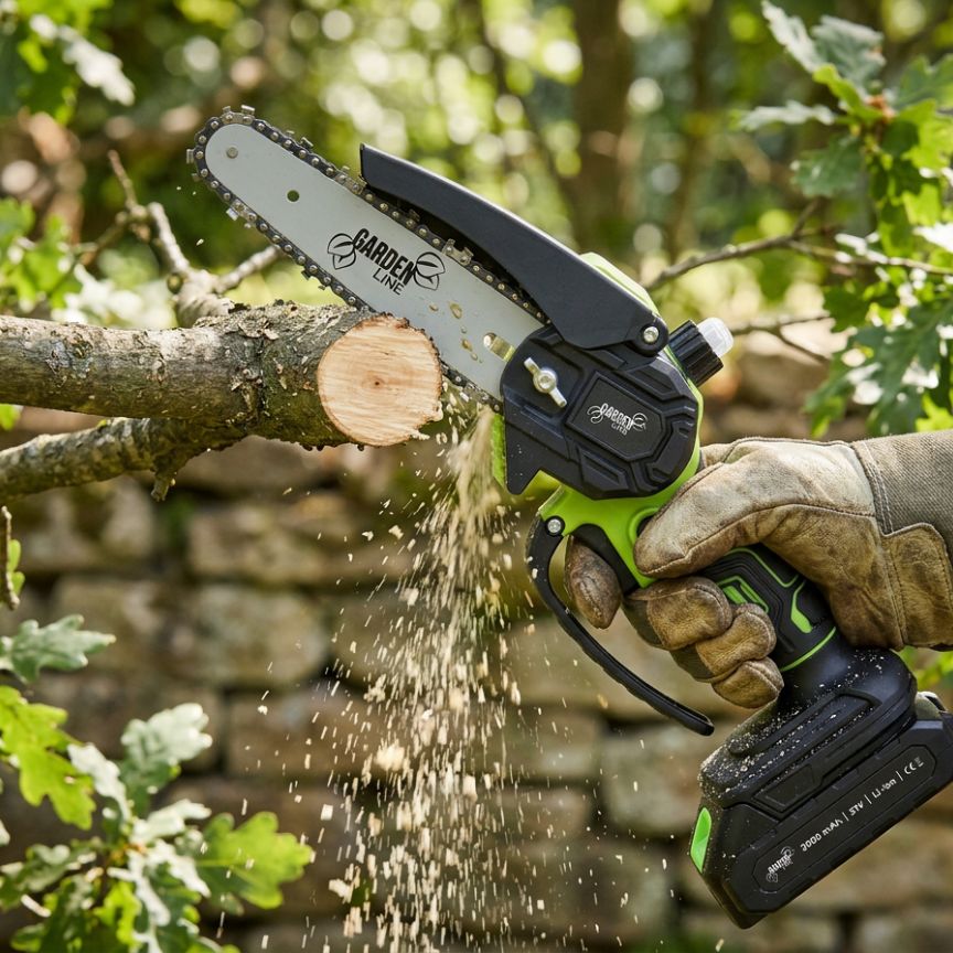 Akumulátorováreťazovápílanakonáre–dvebatérie,nabíjačka,kufrík
