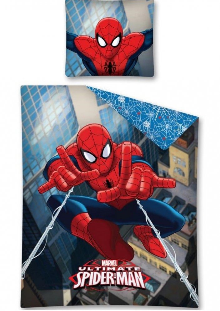 Domtextilu SPIDERMAN detské posteľné obliečky modrej farby 37519