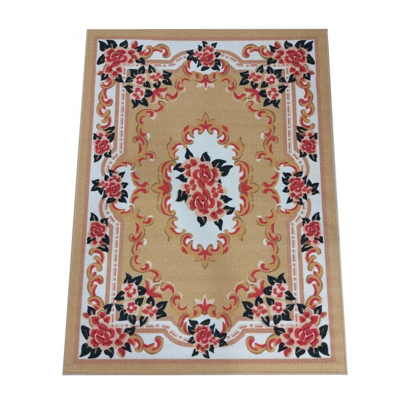 Covor frumos maro deschis cu model floral Lăţime: 120 cm | Lungime: 170 cm