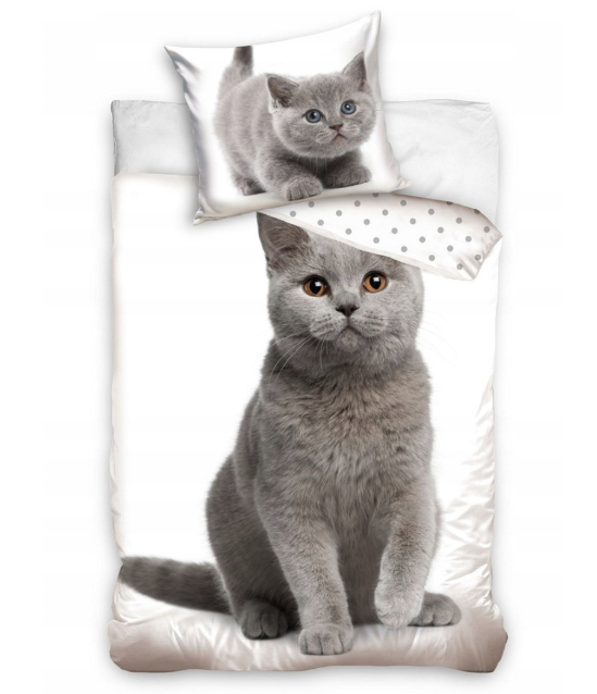 Pamut ágynemű macska motívummal Mérete: 140x200 + 1x 70x90