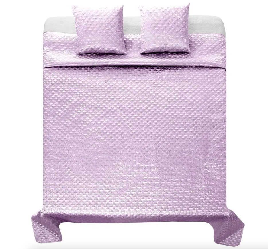 Cuvertură de pat matlasată din satin 200 x 220 cm - PALERMO violet