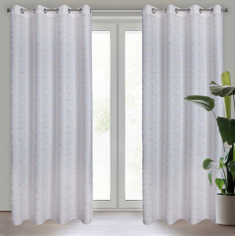 Perdea elegantă cu model delicat - alb Lățime: 140 cm | Lungime: 250 cm