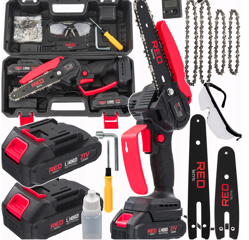 Mini ferăstrău cu lanț fără fir cu accesorii RTMPA0064