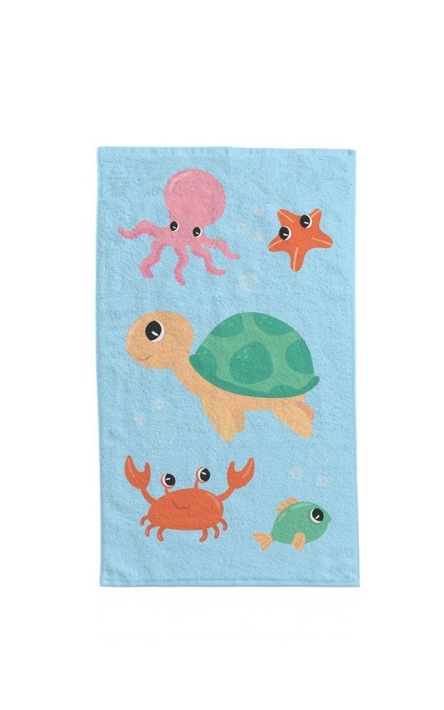 Prosop de baie din bumbac pentru copii cu animale marine Lățime: 30 cm | Lungime: 50 cm