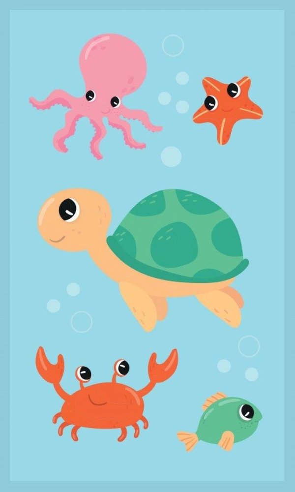 Prosop de baie din bumbac pentru copii cu animale marine Lățime: 30 cm | Lungime: 50 cm
