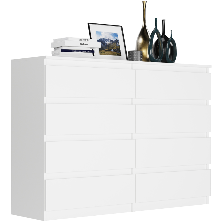 Comodă modernă cu 8 sertare R-140-S8 - diferite variante de culoare Alb