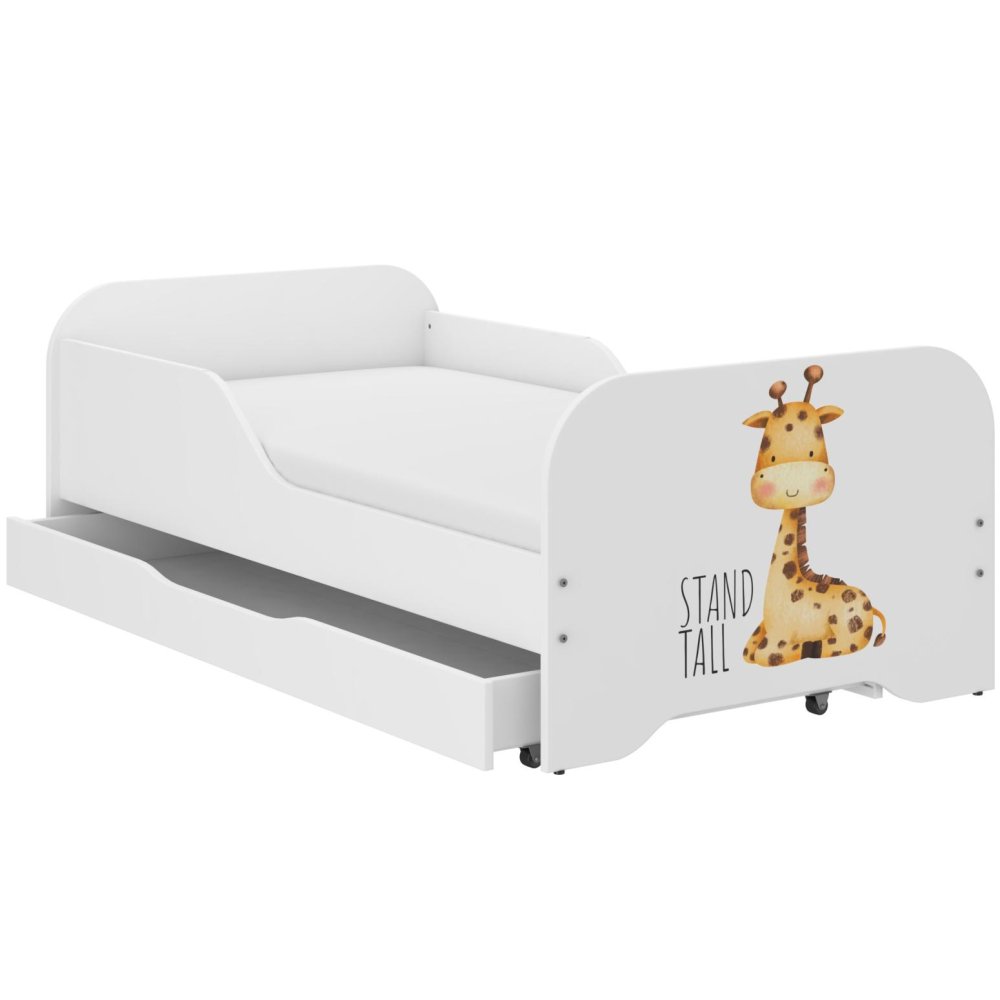 Pat pentru copii 140 x 70 cm cu motiv girafă