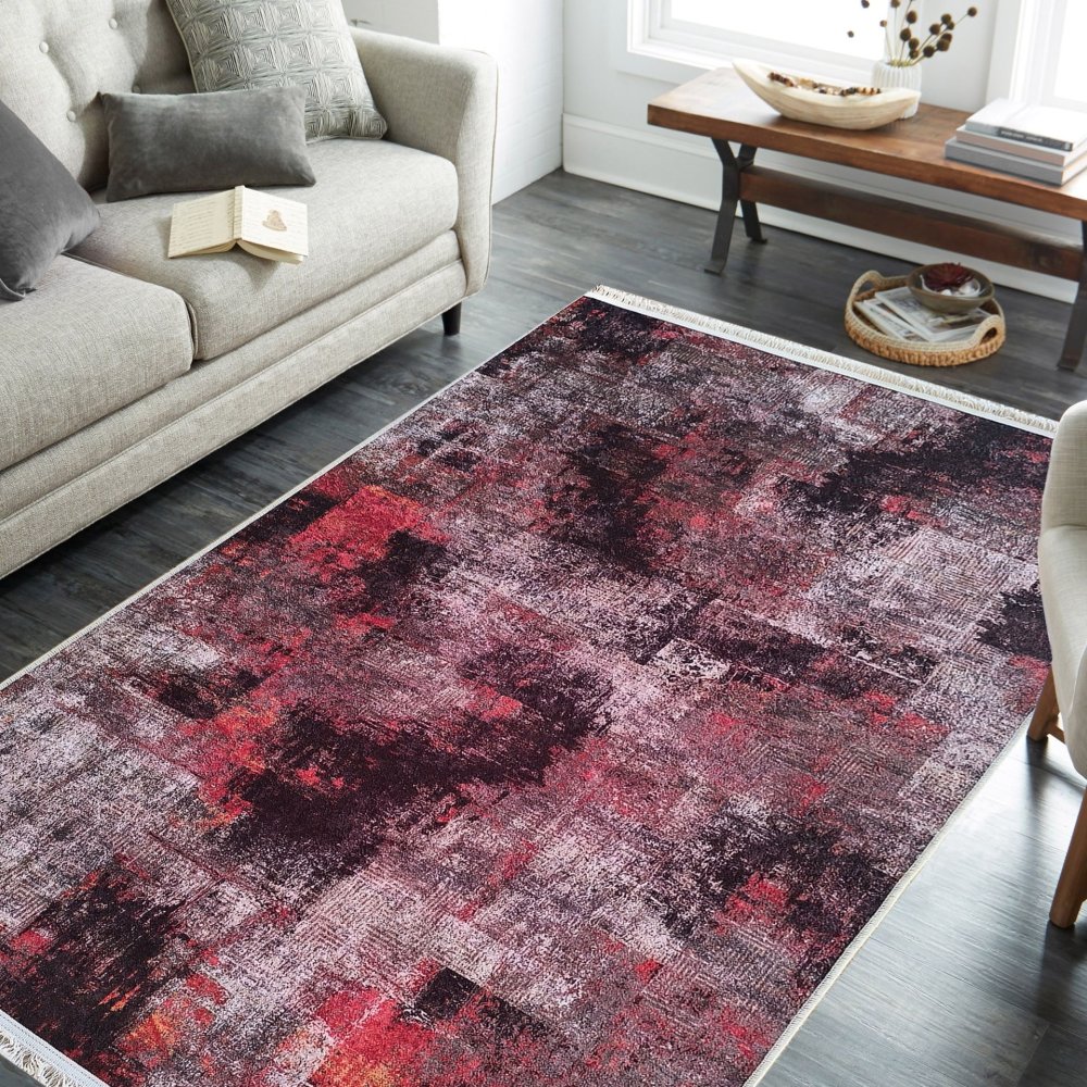 Modernýkoberecdoobývačkyčerveno-čierny-UrbanArtŠírka:60cm|Dĺžka:100cm70851_127046