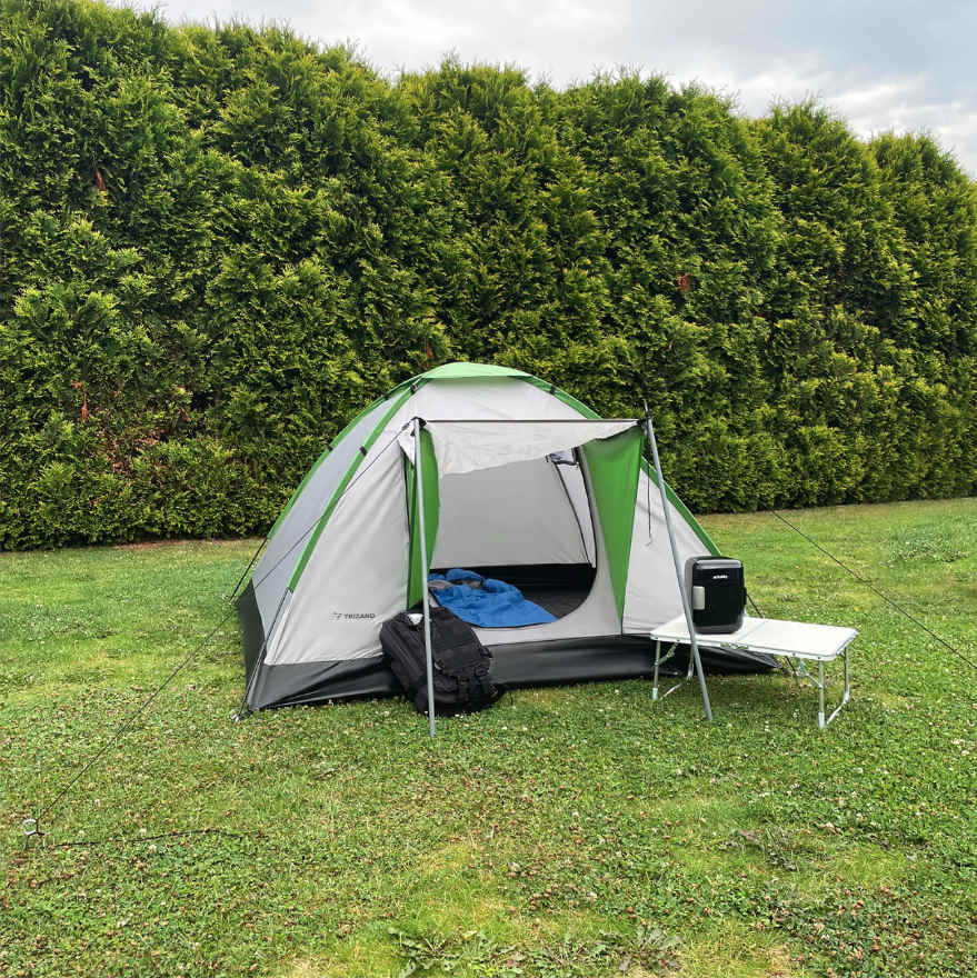 DomTextilu Turistickýstanpre4osoby200x200x110cm-vodeodolný sivá MAX5900779950078