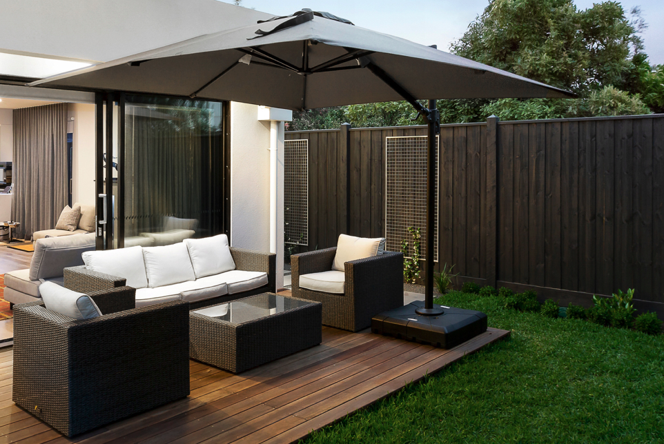 Umbrelă de grădină mare de culoare bej 3 x 4 m