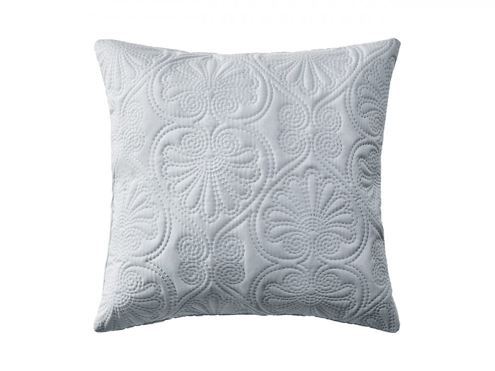Față de pernă cu model decorativ gri deschis 45 x 45 cm