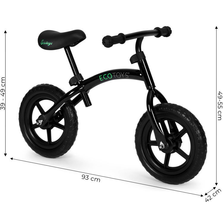 Bicicletă fără pedale neagră pentru copii