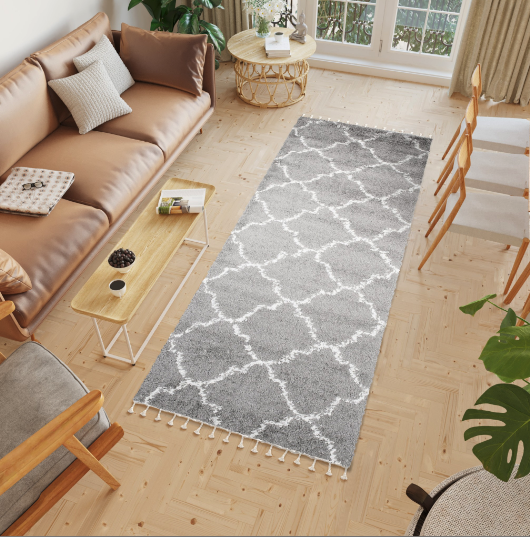 Bandă de rulare cu model gri stufos Lăţime: 100 cm | Lungime: 150 cm