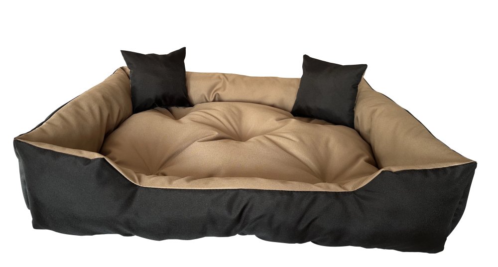 Pat impermeabil confortabil pentru câini cu perne - maro-negru Šírka: 65 cm | Dĺžka: 75 cm