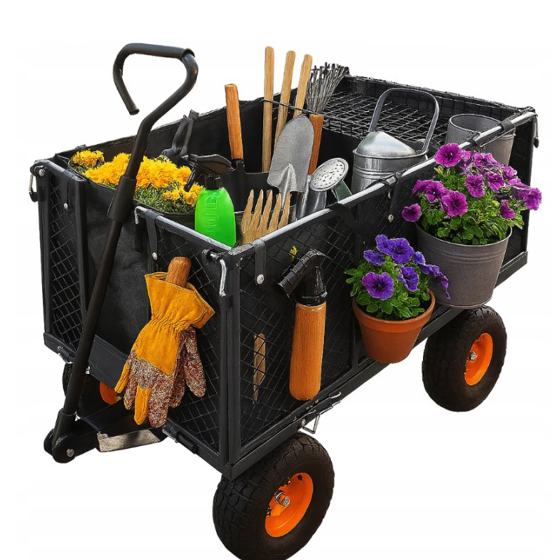 Cărucior de grădină pe roți gonflabile 220 l / 350 kg