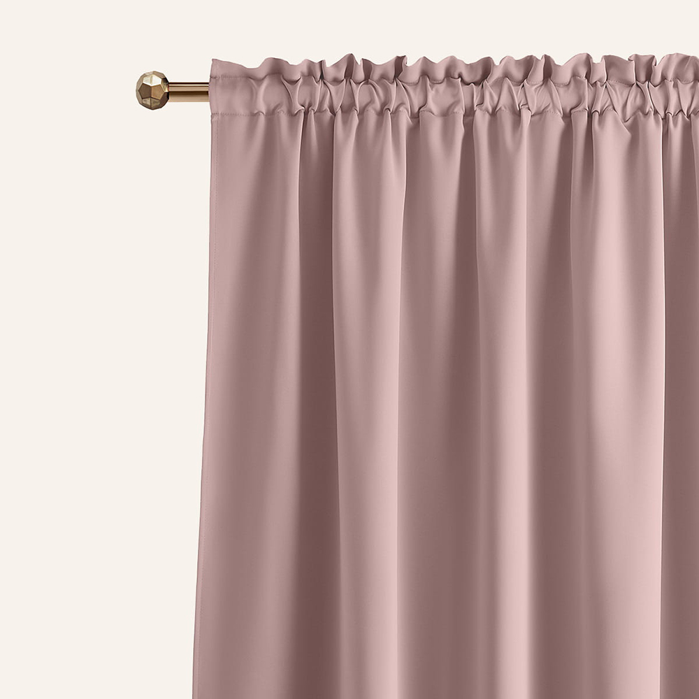 Draperie de culoare roz pudrat, cu rejansă 140 x 250 cm