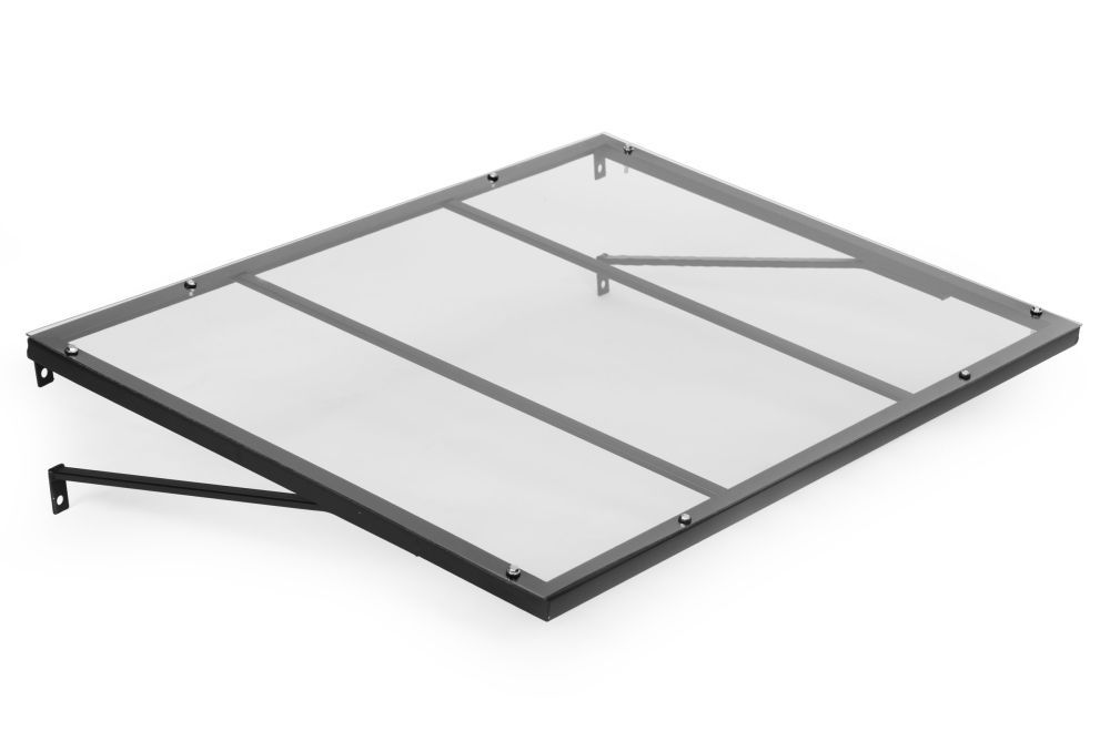 VchodovápolykarbonátovástrieškanaddveresoceľovoukonštrukciouŠírka:80cm|Dĺžka:110cm