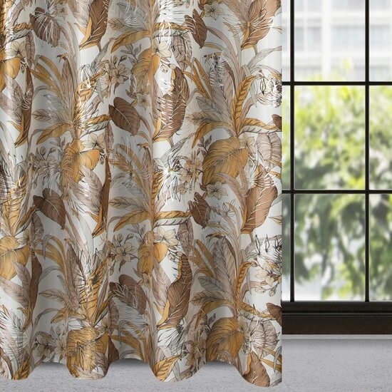 Perdea de lux cu imprimare cu foiță de aur pe cercuri 140 x 250 cm