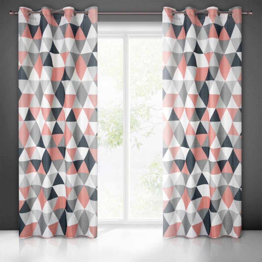 Cortină decorată cu un model geometric colorat Lățime: 140 cm | Lungime: 250 cm