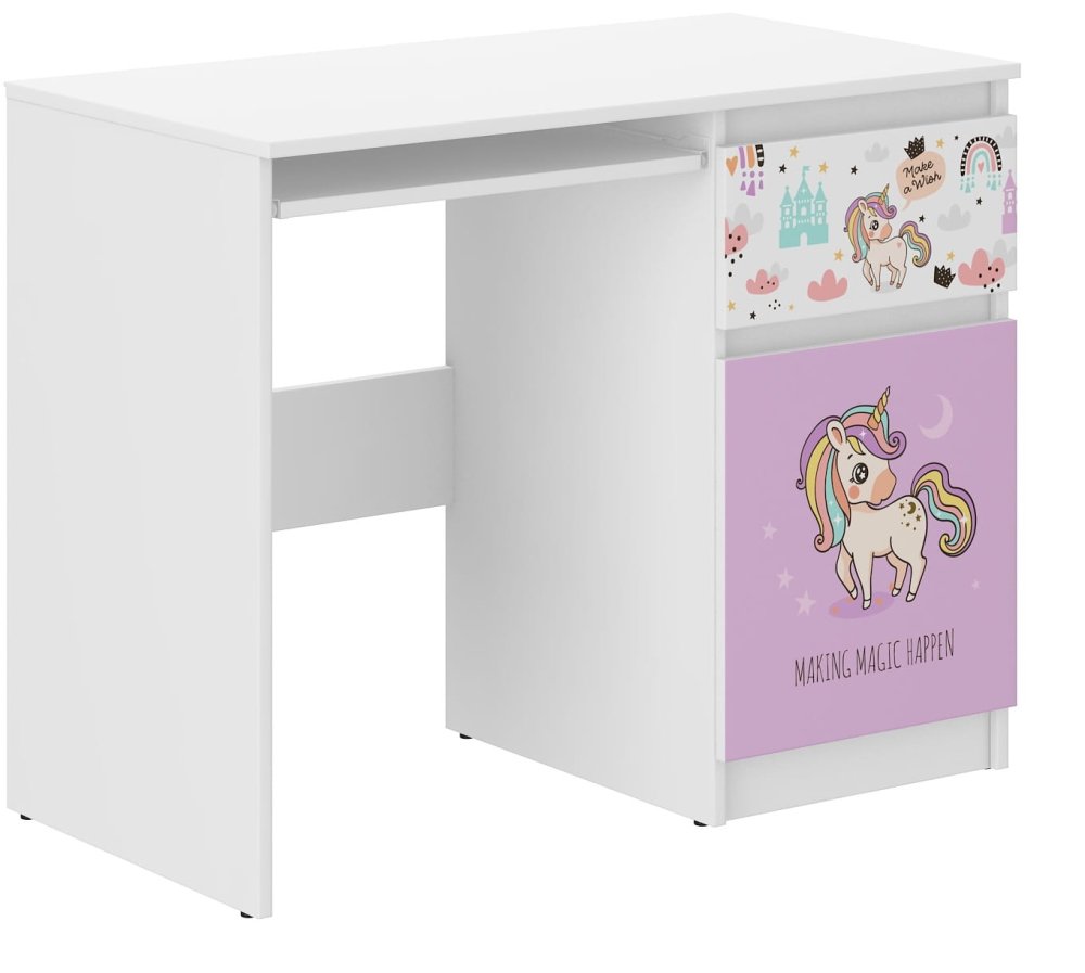 Birou pentru copii cu unicorn roz 77x50x96 cm