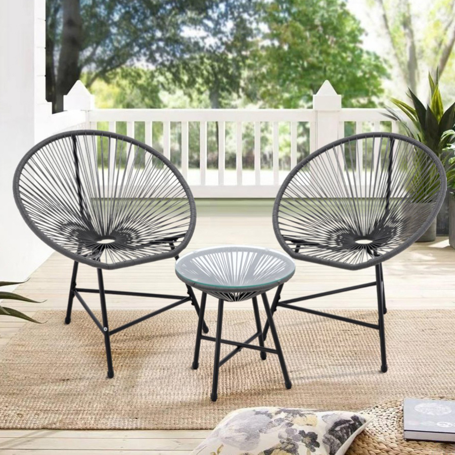 Set de mobilier de grădină realizat din technicoratan gri