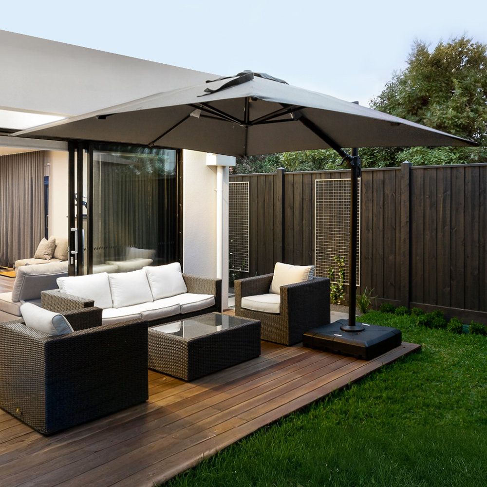 Parasol gri elegant MINI ROMA 2,5 × 2,5 m