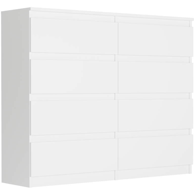 Comoda cu 8 sertare R-120-S8 - diferite variante de culoare Alb