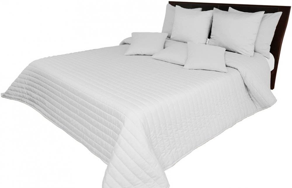 Prošívaný jednobarevný přehoz na postel světle šedé barvy Šířka: 240 cm | Délka: 260 cm.