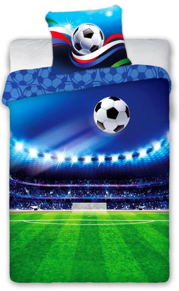 Domtextilu Desteké posteľné obliečky s motívom futbalu 2 časti: 1ks 160 cmx200 + 1ks 70 cmx80 70x90 cm 32131_93737