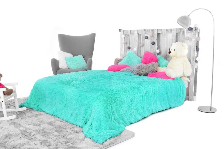 Domtextilu Luxusná plyšová deka tyrkysovej farby 200 x 220 cm 33863