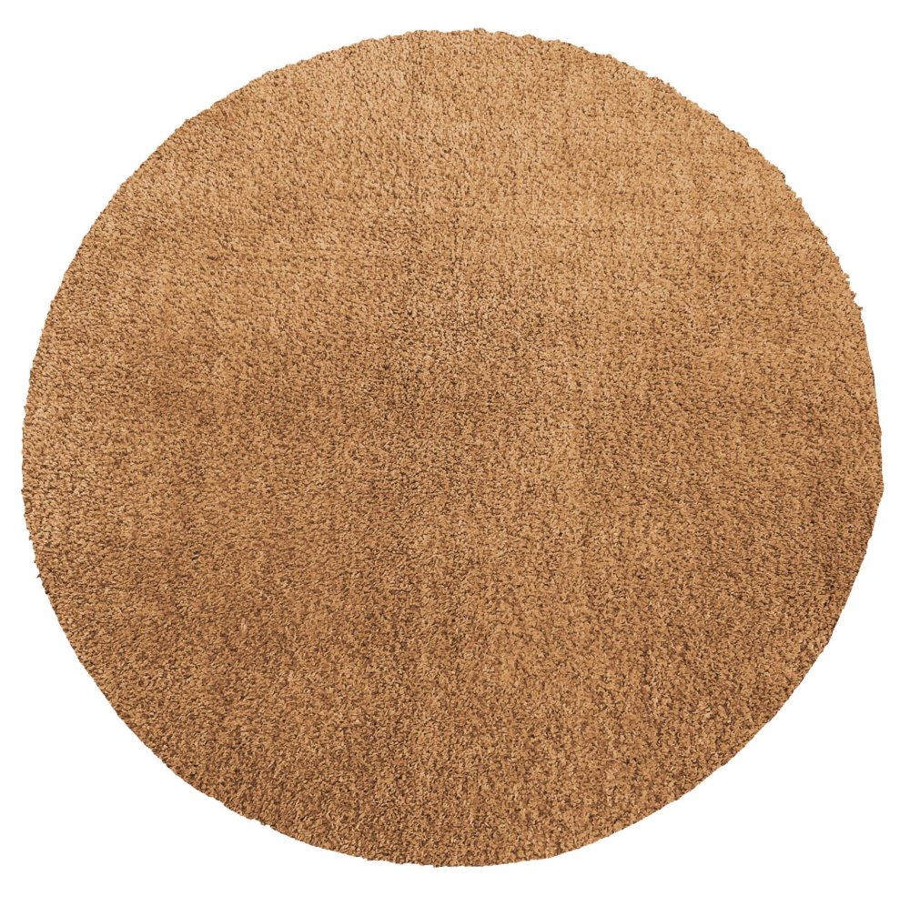 Covor shaggy rotund cu gramada mare maro deschis Lăţime: 200 cm | Lungime: 200 cm