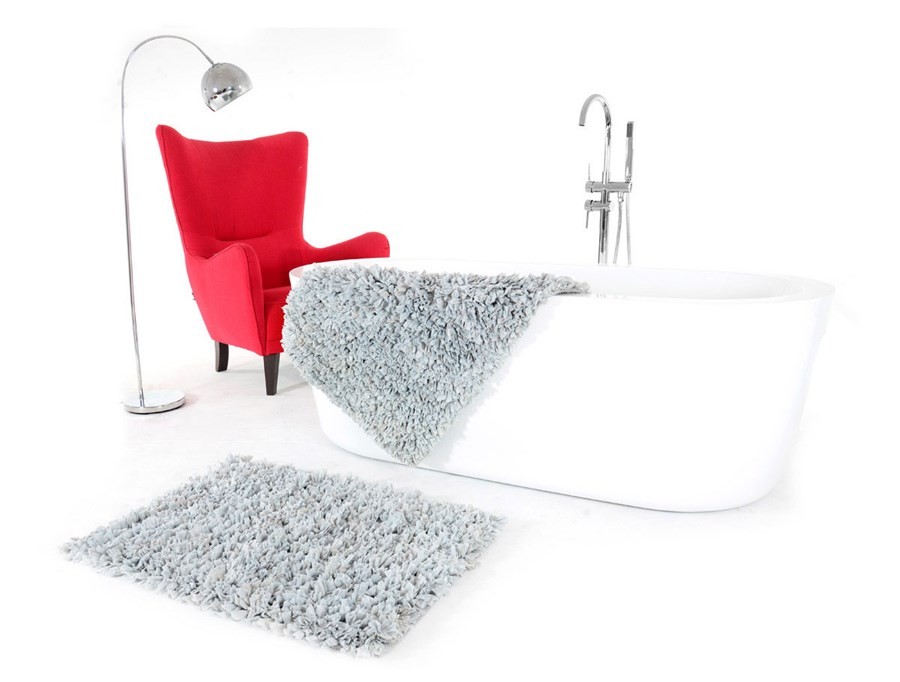 Domtextilu Svetlo sivá predložka do kúpeľne 60 x 90 cm 36517