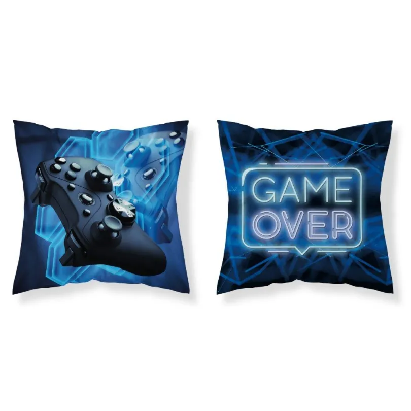 Față de pernă pentru copii GAME OVER - albastru Latime: 40 cm | Lungime: 40 cm