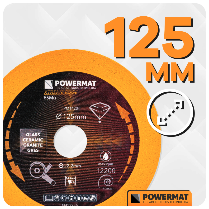Diamantový kotúč na sklo PM-TDCS-1251T - 125 mm