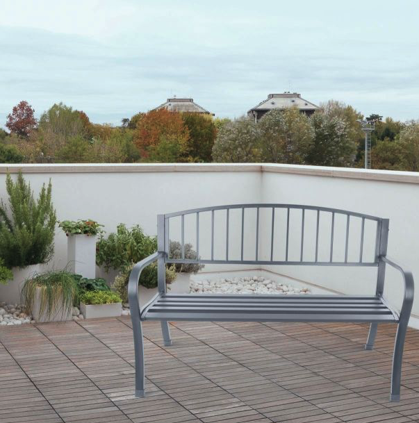 Záhradnáhliníkoválavičkasoperadlom125x53x82cmsivá