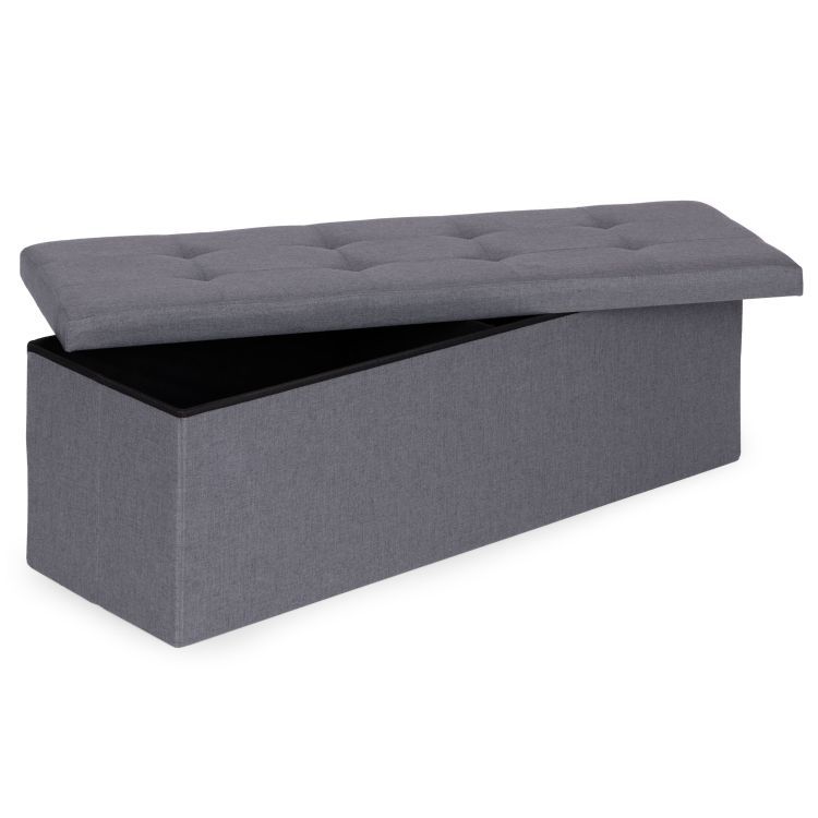 Taburetkasúložnýmpriestorom–skladaciapufa111x38cmtmavosivá