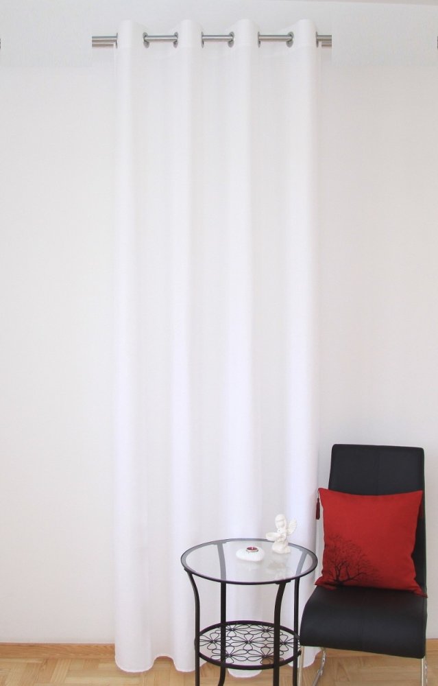 Bílý hotový interiérový závěs Délka: 260 cm