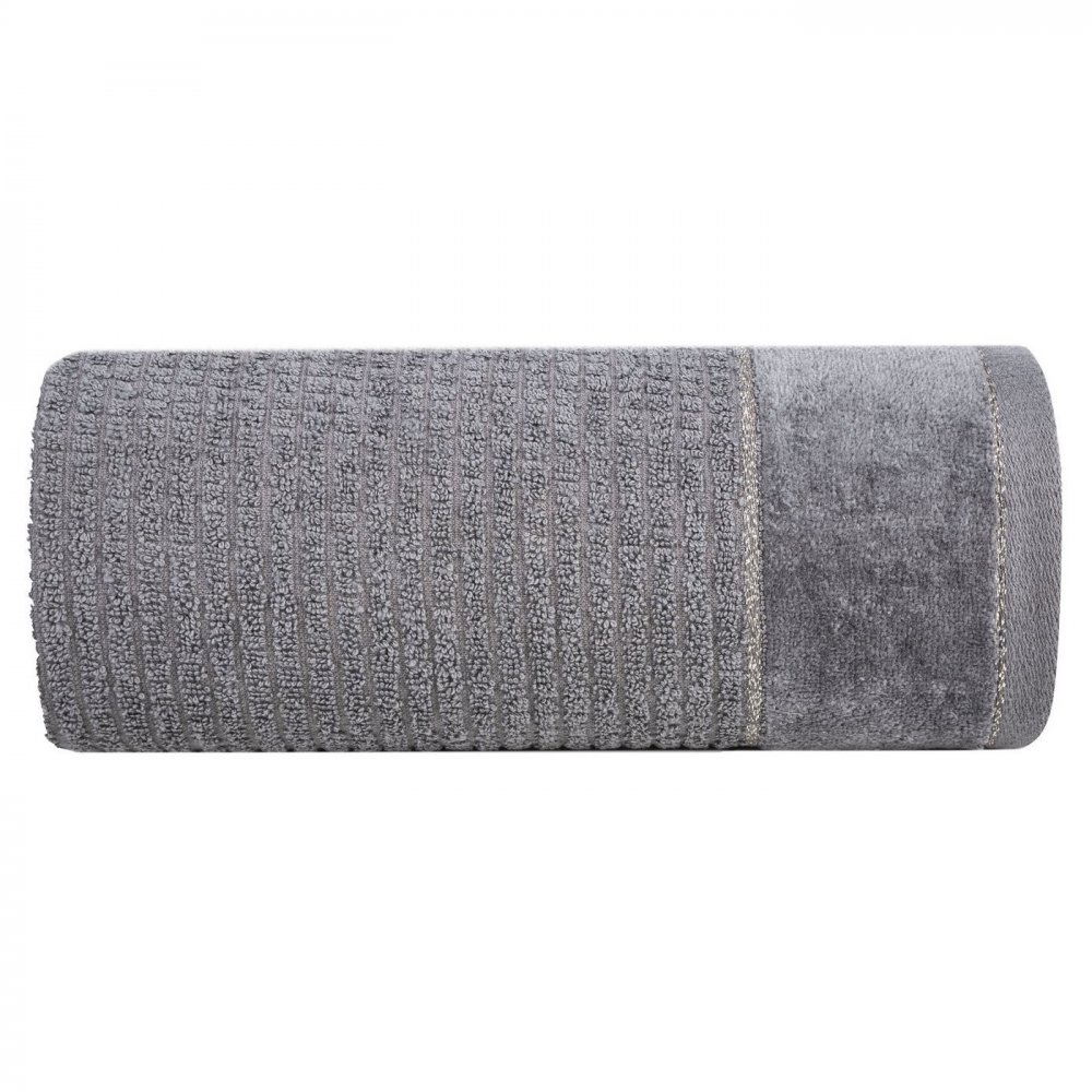 Prosop de bumbac GLORY în culoare gri închis, cu margine velur și fir lucios Breite: 50 cm | Länge: 90 cm