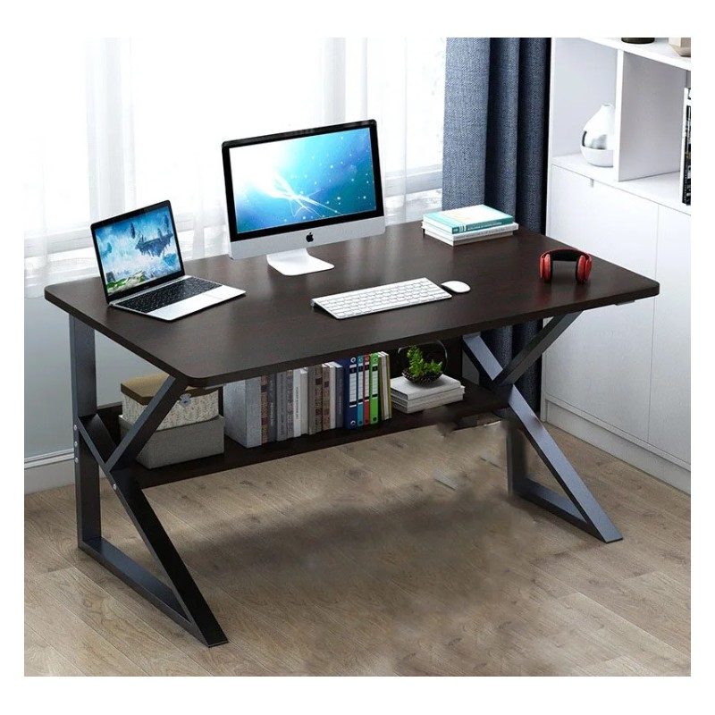 Birou modern pentru calculator cu raft practic 100 x 60 cm Negru