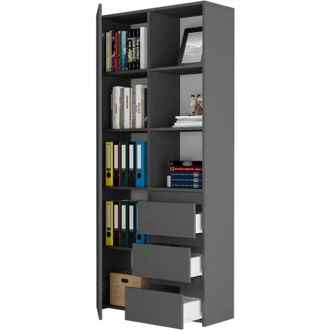 Raft de birou cu sertare MODERN B-80-S3 - diferite variante de culoare antracit