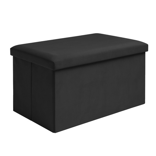 Puf pliabil pentru scaune cu depozitare 54 L - catifea Negru