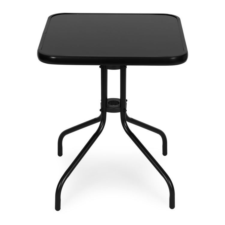 Štvorcovýzáhradnýstolík60x60cmstvrdenýmsklom-čierny 70878