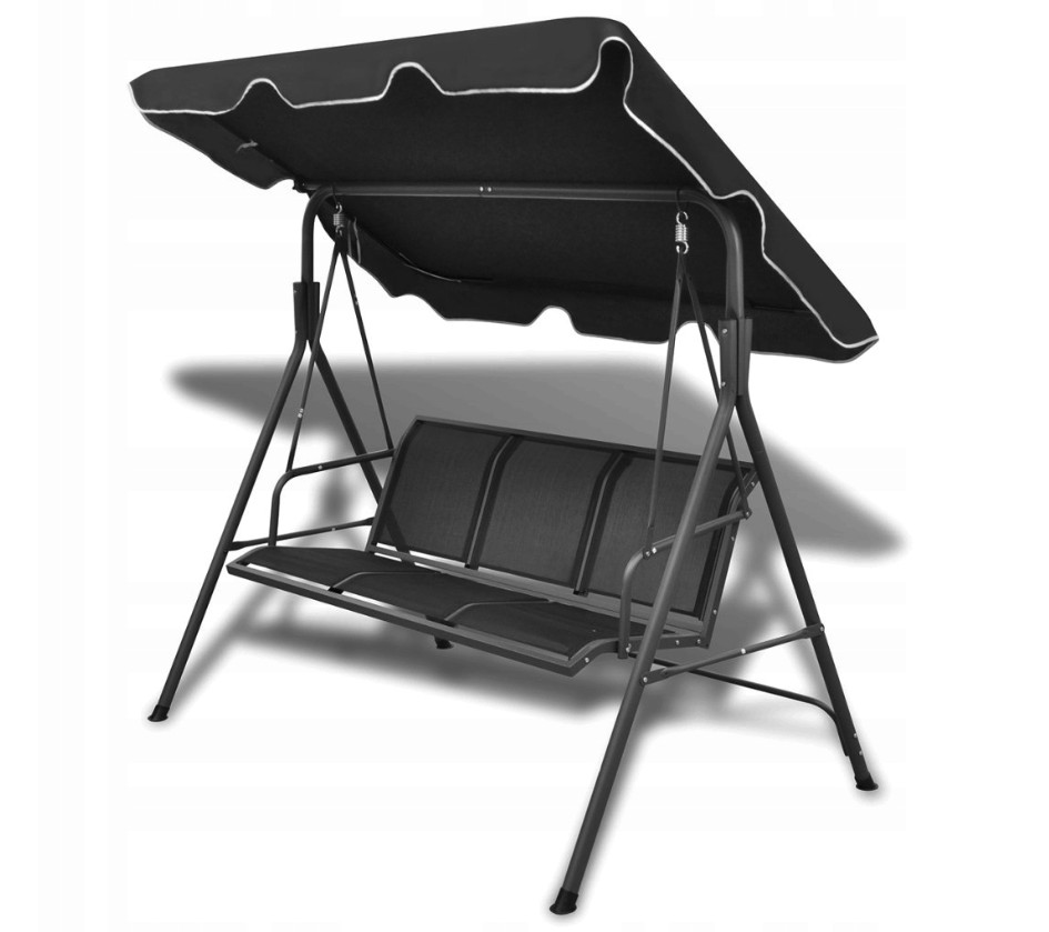 Leagăn mare negru cu baldachin