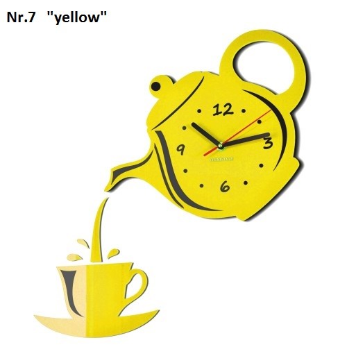 Kitchen wall clock Yellow